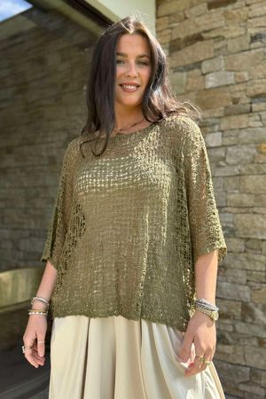 Laundry B Cloud Loose Box Knit Moss 